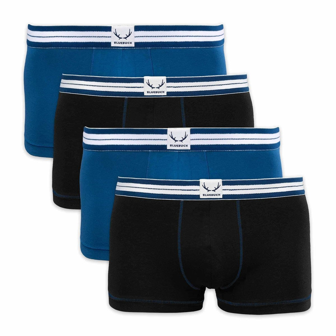4 boxers homme classiques noir et bleu marine en coton bio - BLUEBUCK