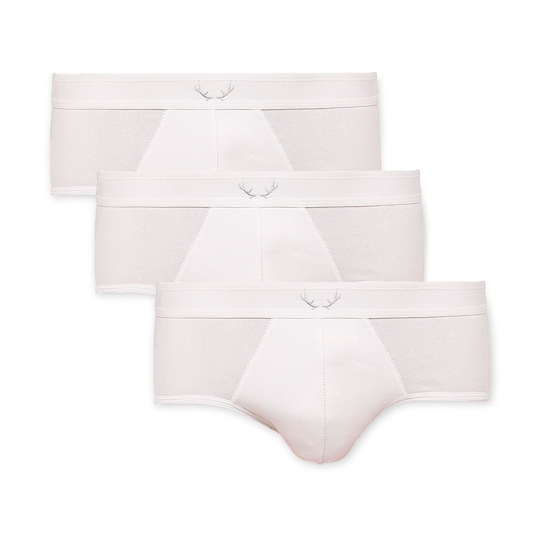 Bluebuck pack of 3 white recycled cotton briefs