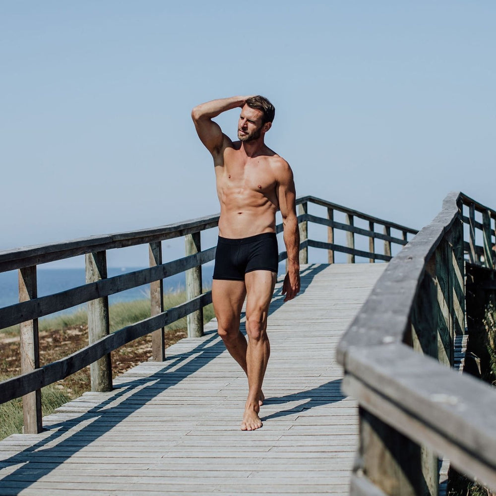 Boxer homme en coton recyclé noir - BLUEBUCK