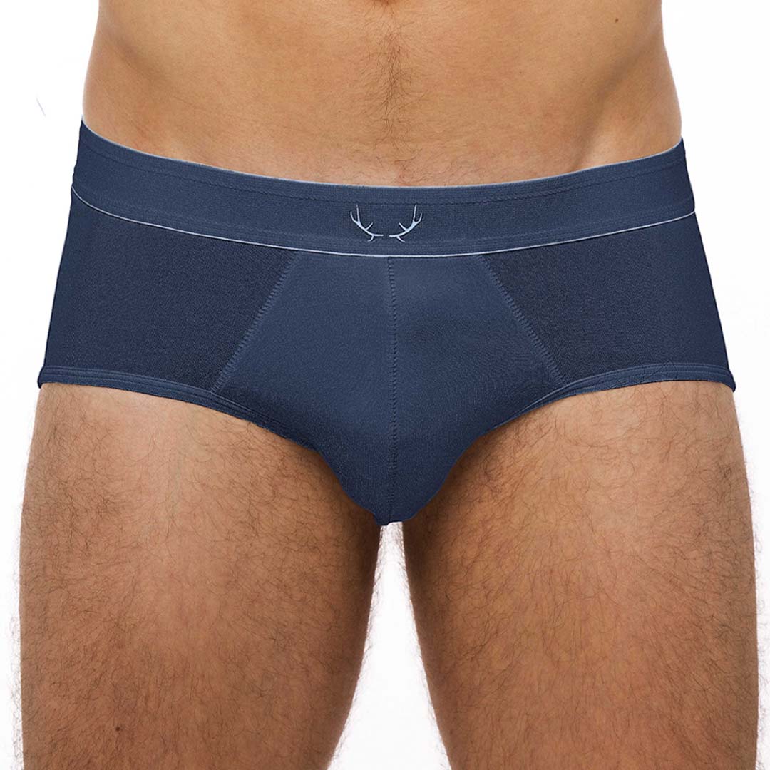 Slip homme en coton recyclé bleu foncé - BLUEBUCK