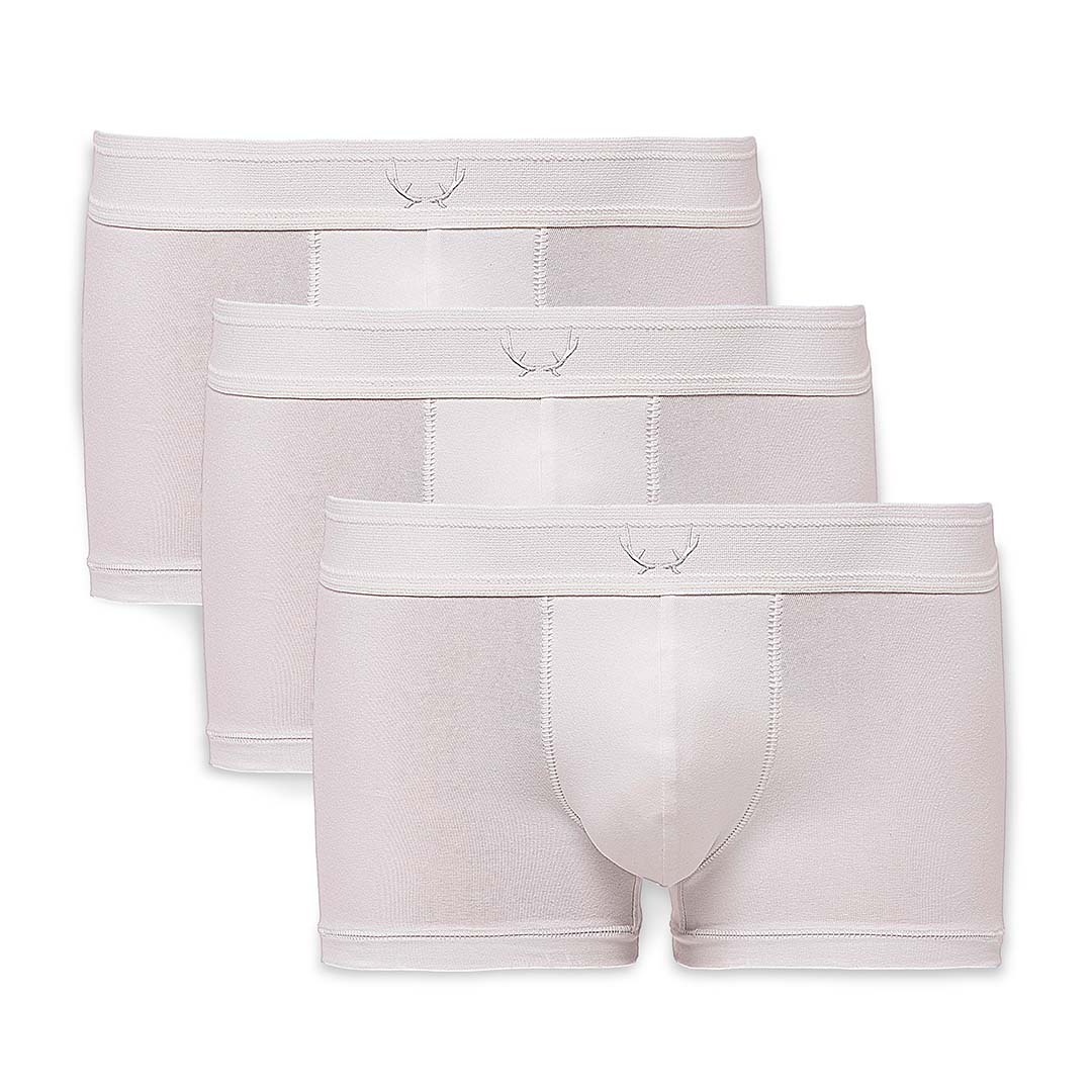 3 boxers homme Blanc en coton recyclé - BLUEBUCK