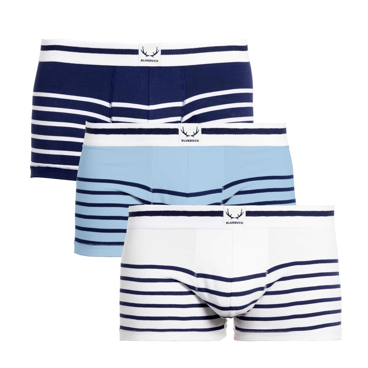 3 boxers homme en coton bio - marins - BLUEBUCK