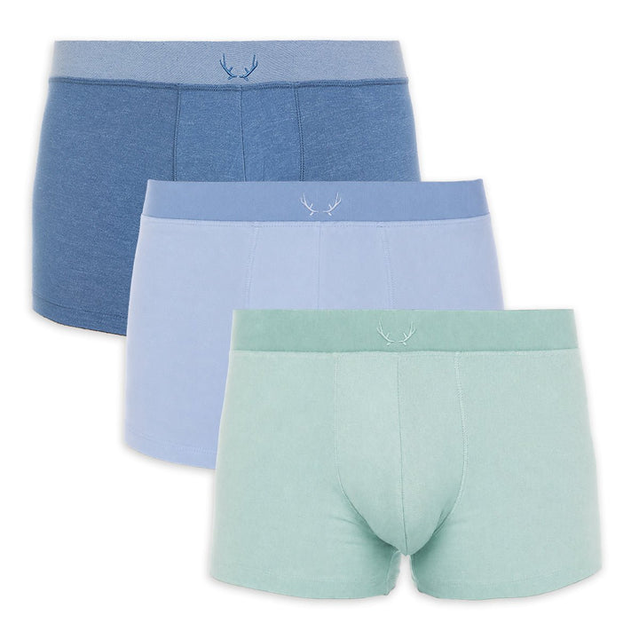 3 boxers homme en Tencel - bleu & turquoise - BLUEBUCK