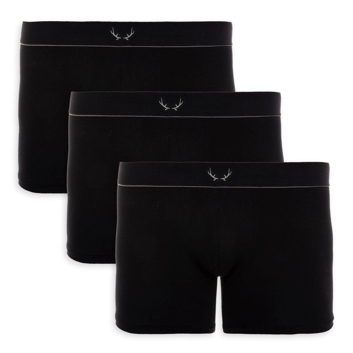 3 boxers longs homme noir en coton recyclé - BLUEBUCK