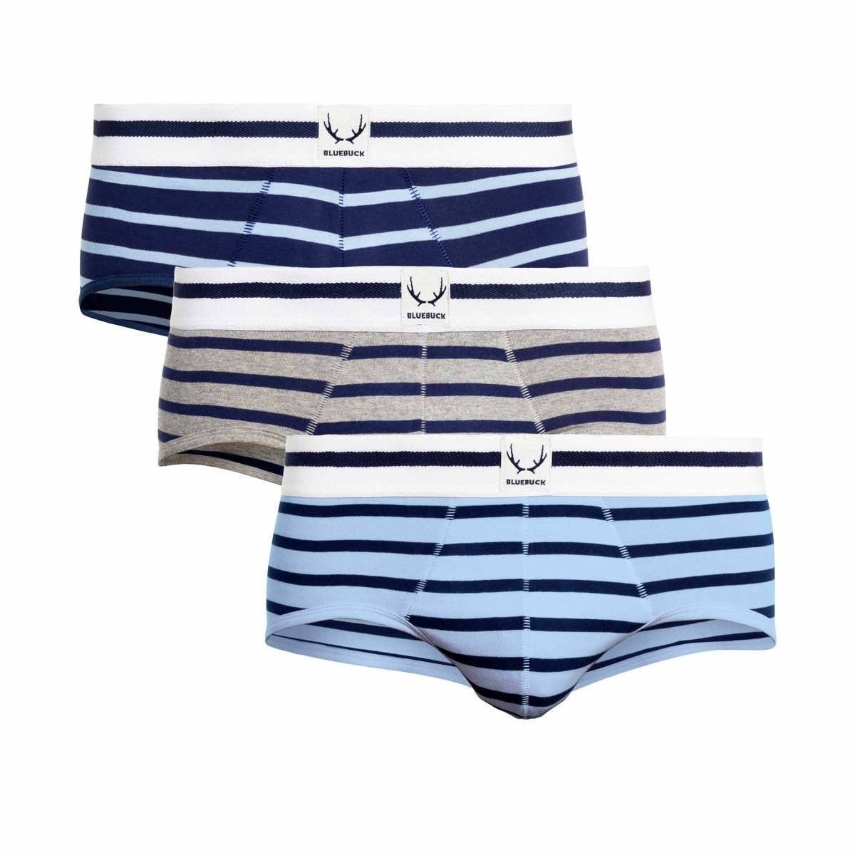 3 slips homme rayures en coton bio - BLUEBUCK