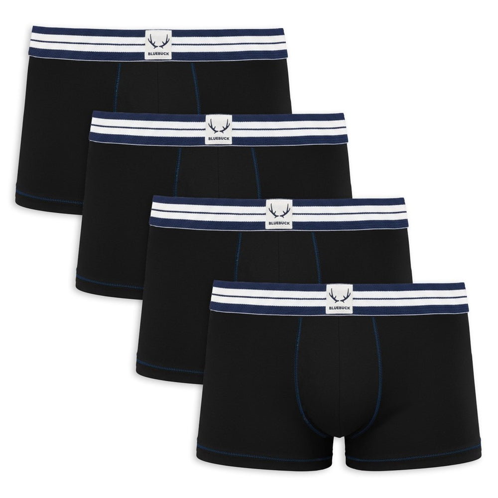 4 boxers homme classiques noir en coton bio - BLUEBUCK