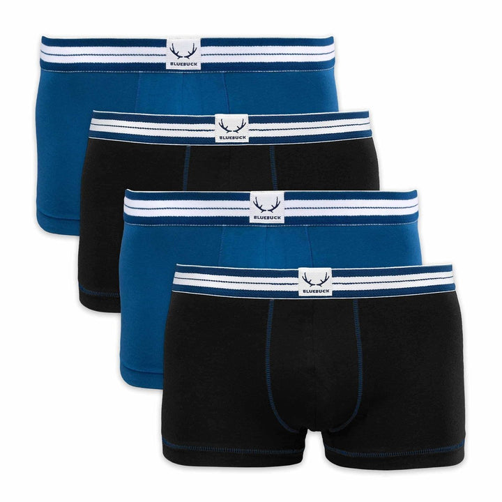 4 boxers homme classiques noir et bleu marine en coton bio - BLUEBUCK