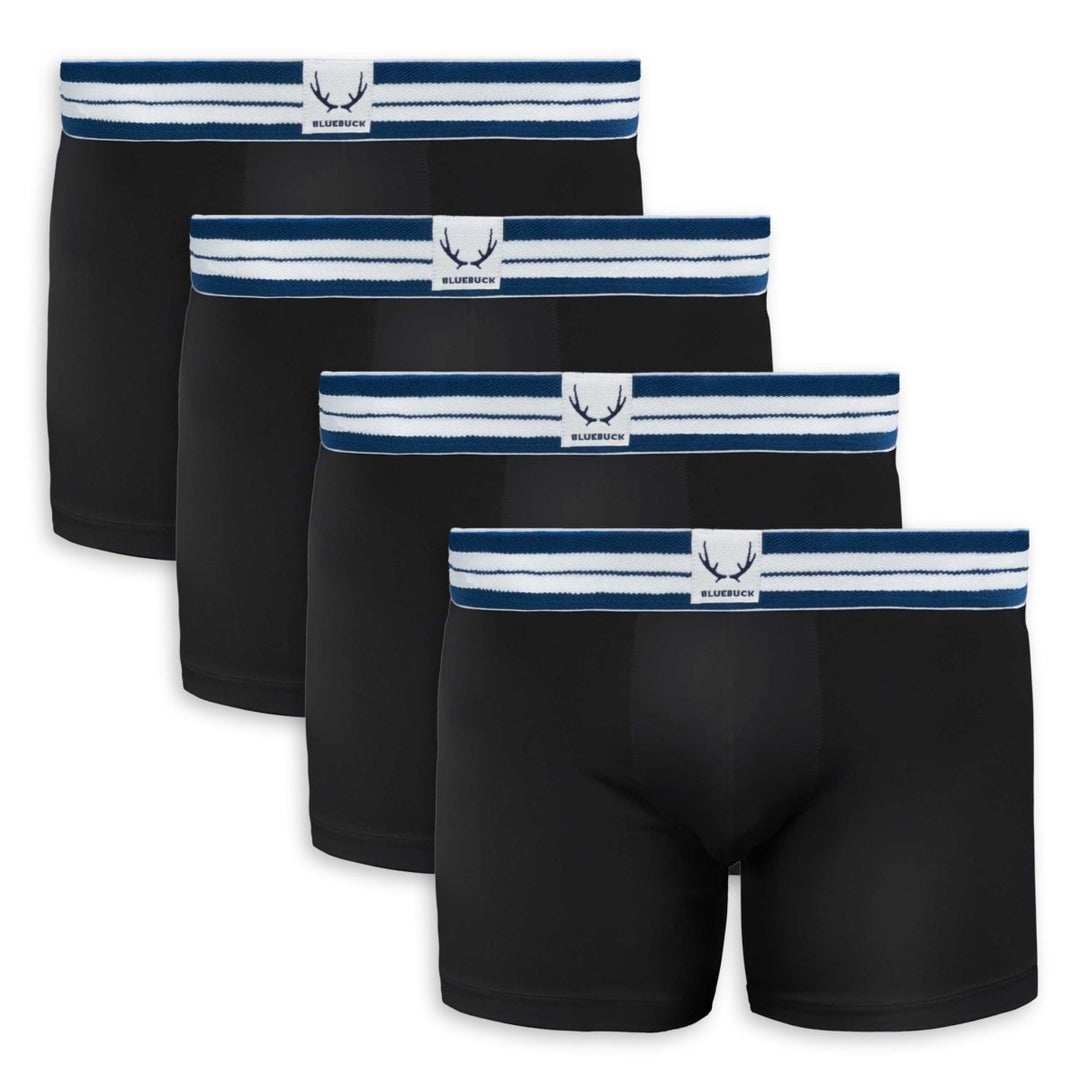 4 boxers longs homme classiques noir en coton bio - BLUEBUCK