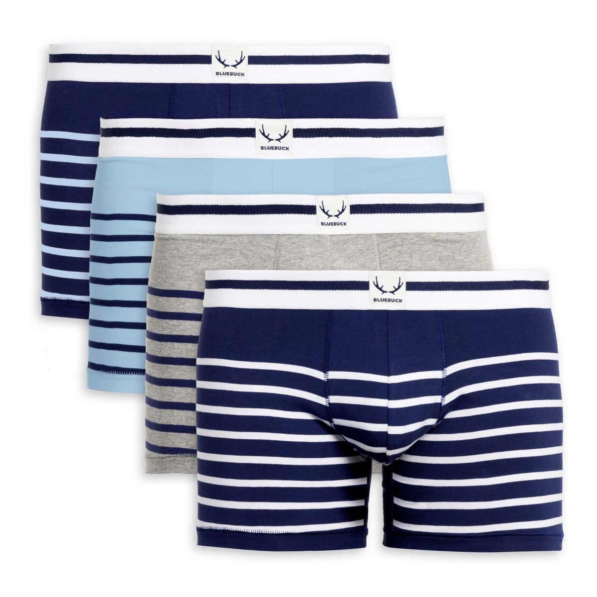 4 boxers longs homme marins en coton bio - BLUEBUCK