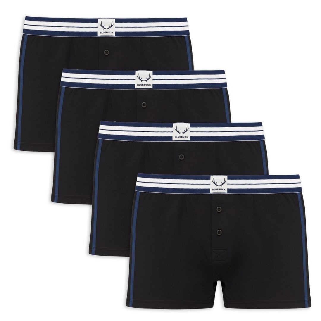 4 caleçons homme classiques noir en coton bio - BLUEBUCK