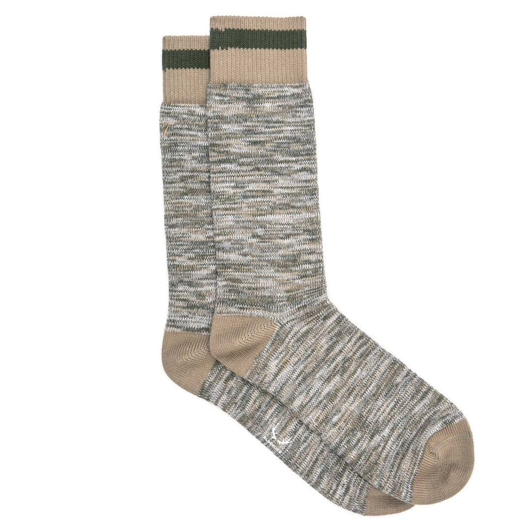 4 paires de chaussettes homme chinées et unies en coton bio - khaki, bleu, rouge et turquoise - BLUEBUCK