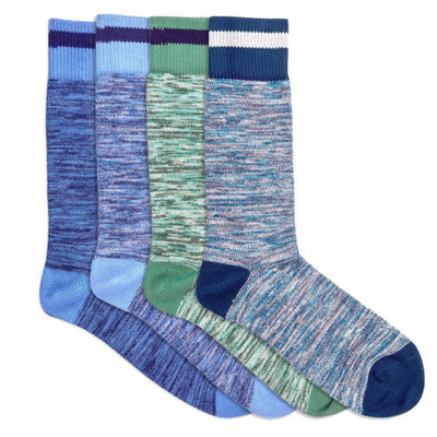 4 paires de chaussettes homme en coton bio bleues vertes - BLUEBUCK