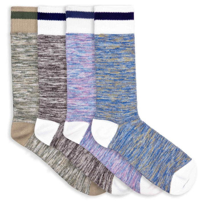 4 paires de chaussettes homme en coton bio - khaki, gris, rose, bleu et jaune - BLUEBUCK