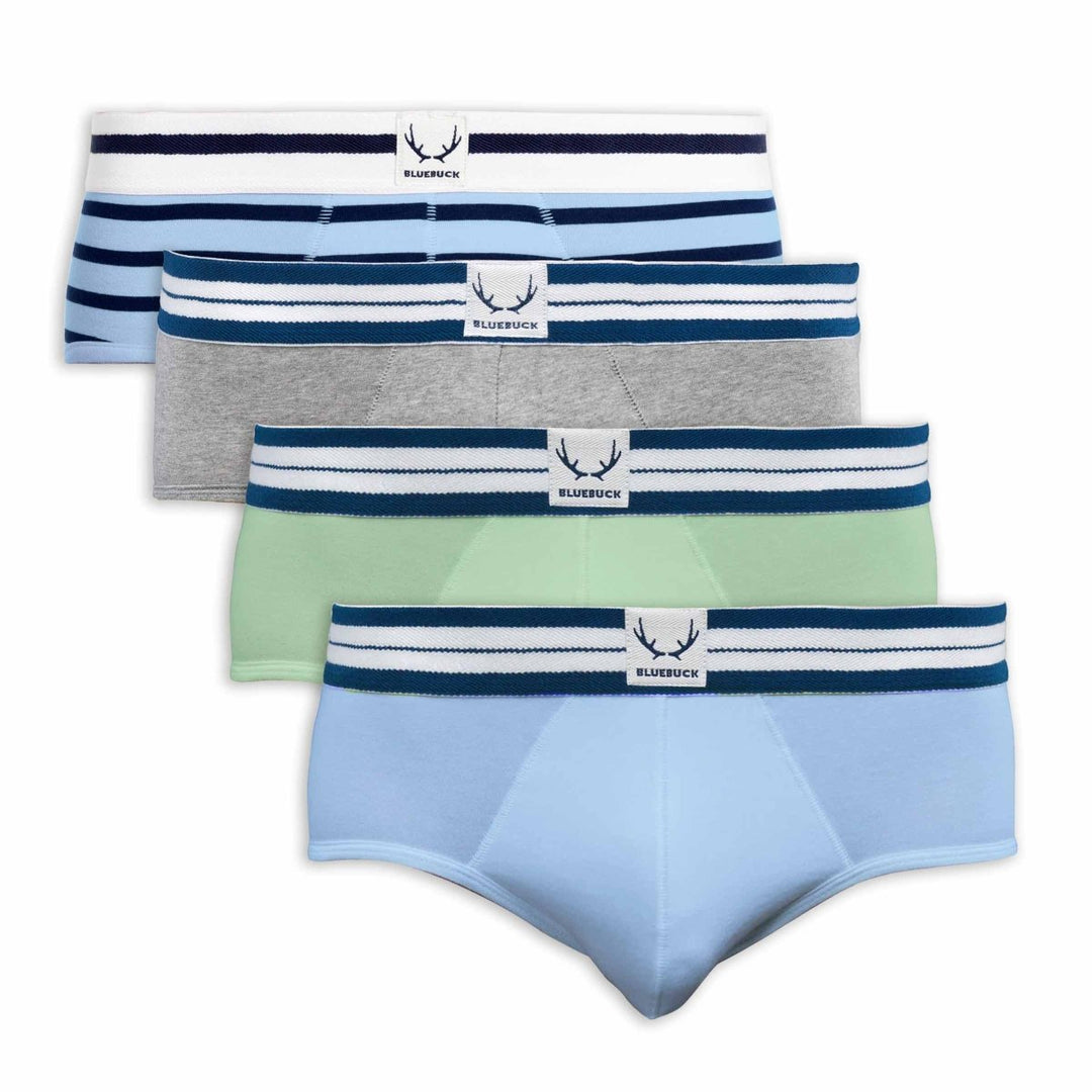 4 slips homme bleu et vert clair en coton bio - BLUEBUCK