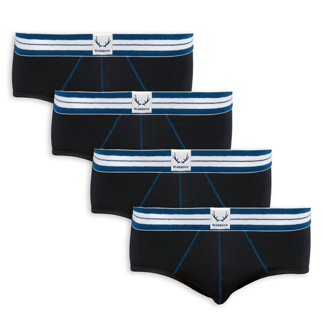 4 slips homme classiques noir en coton bio - BLUEBUCK