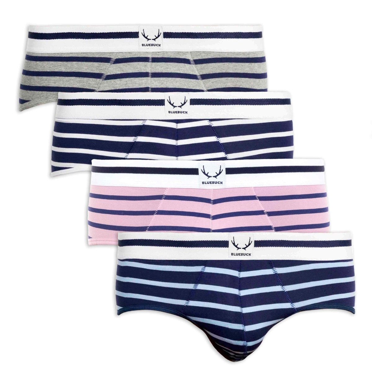 4 slips homme rayures marin en coton bio - BLUEBUCK