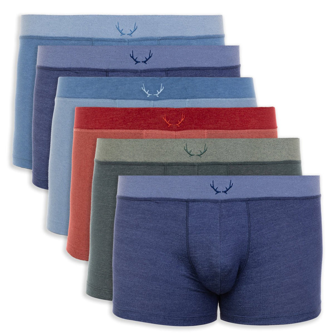 6 boxers homme en Tencel - bleu, rouge & vert - BLUEBUCK