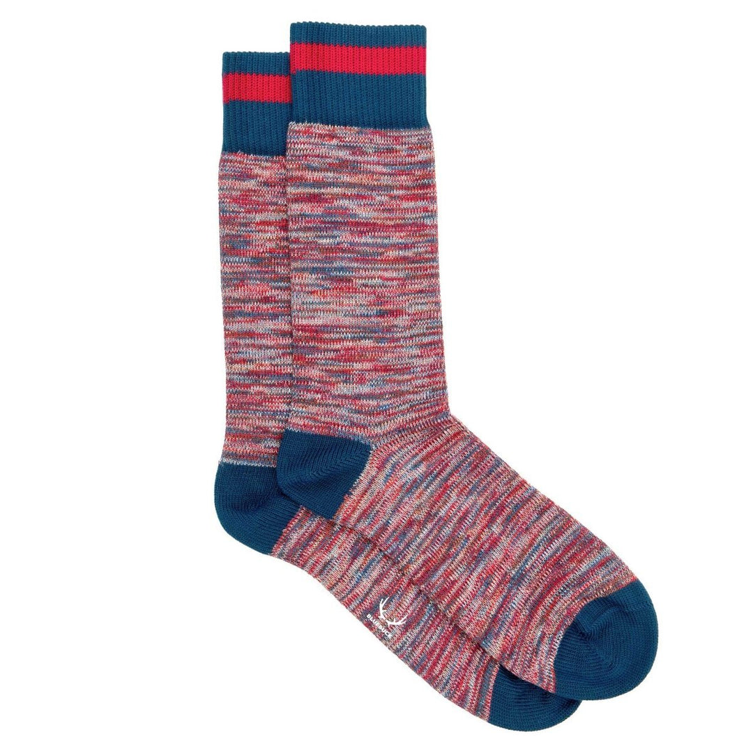 6 paires de chaussettes homme en coton bio - vert vif, bleu lac, khaki, rouge, orange et gris - BLUEBUCK