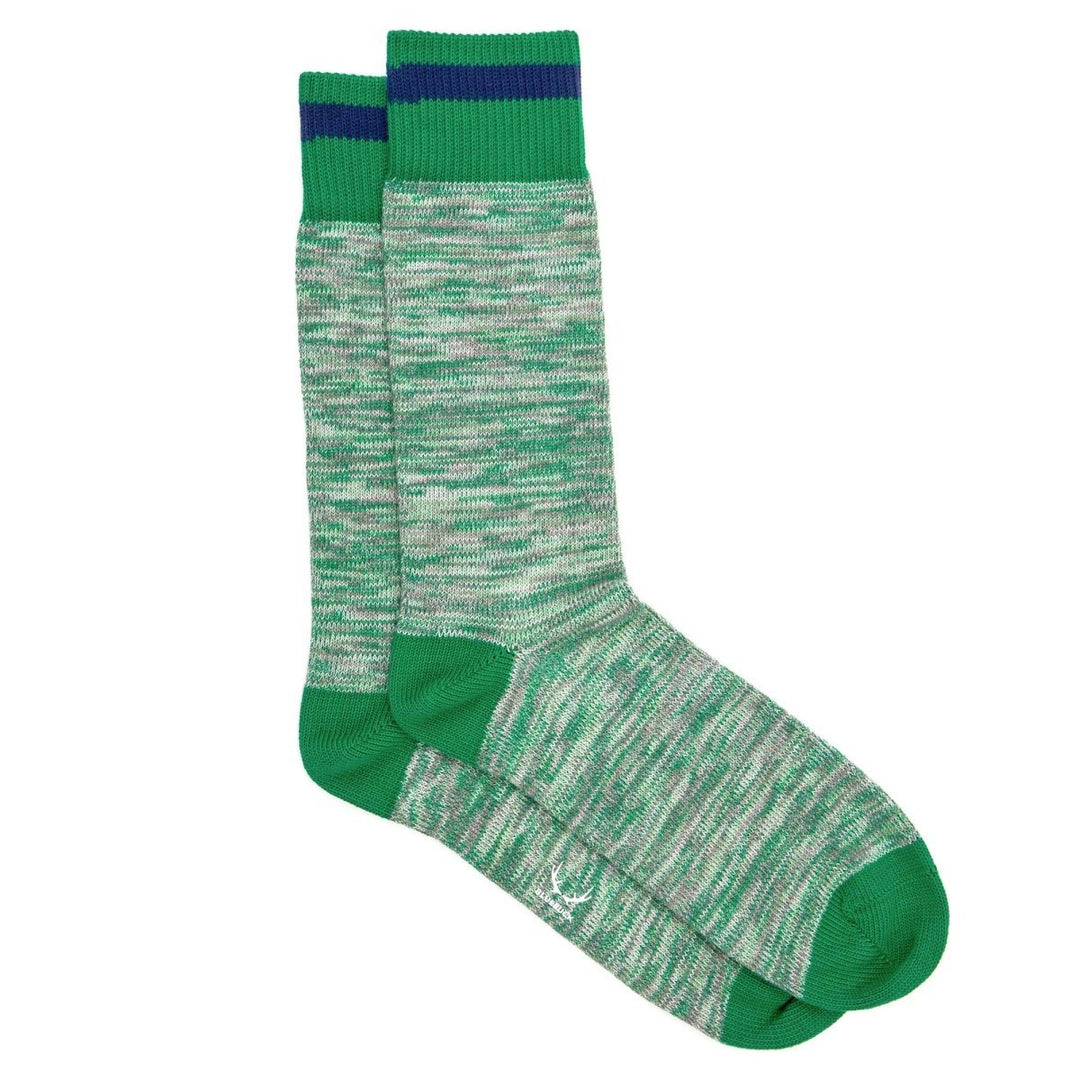 6 paires de chaussettes homme en coton bio - vert vif, bleu lac, khaki, rouge, orange et gris - BLUEBUCK