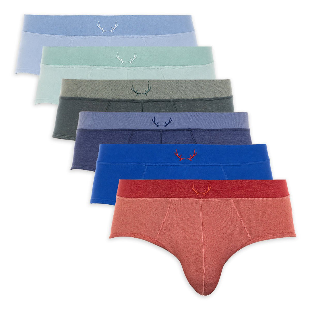 6 slips homme en Tencel - bleu, rouge & vert - BLUEBUCK