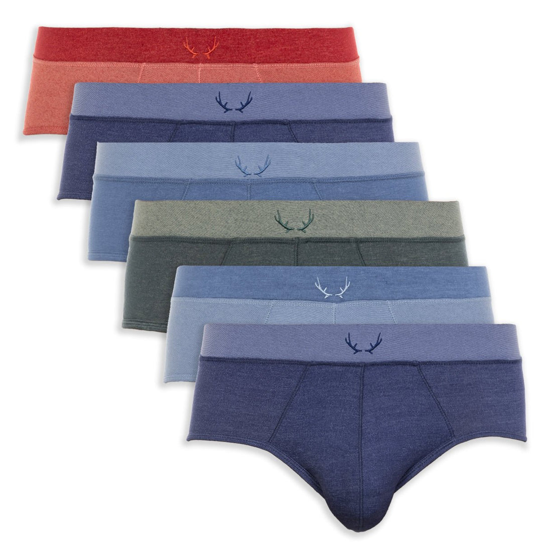 6 slips homme en Tencel - bleu, vert & rouge - BLUEBUCK
