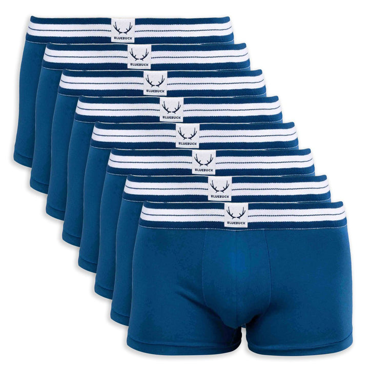 8 boxers homme classiques en coton bio - bleu marine - BLUEBUCK