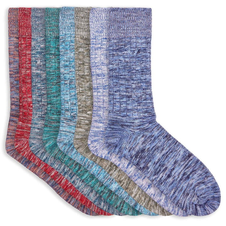 8 paires de chaussettes homme chinées en coton bio - bleus, rouge, turquoise, khaki et orange - BLUEBUCK