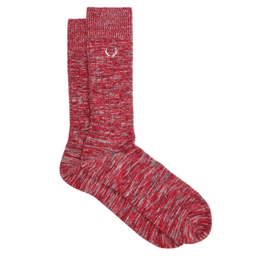 8 paires de chaussettes homme chinées en coton bio - bleus, rouge, turquoise, khaki et orange - BLUEBUCK