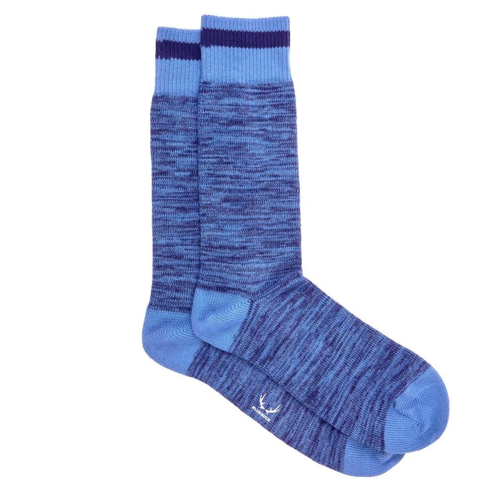8 paires de chaussettes homme chinées et unies en coton bio - bleus, vert vif, khaki, rouge et orange - BLUEBUCK
