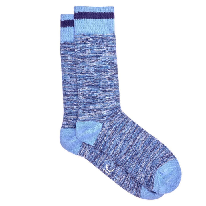 8 paires de chaussettes homme chinées et unies en coton bio - turquoise, khaki, bleus, vert vif et rouge - BLUEBUCK