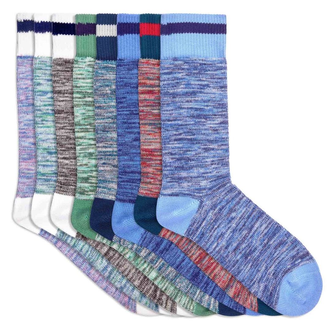8 paires de chaussettes homme en coton bio bleues grises vertes rouges - BLUEBUCK