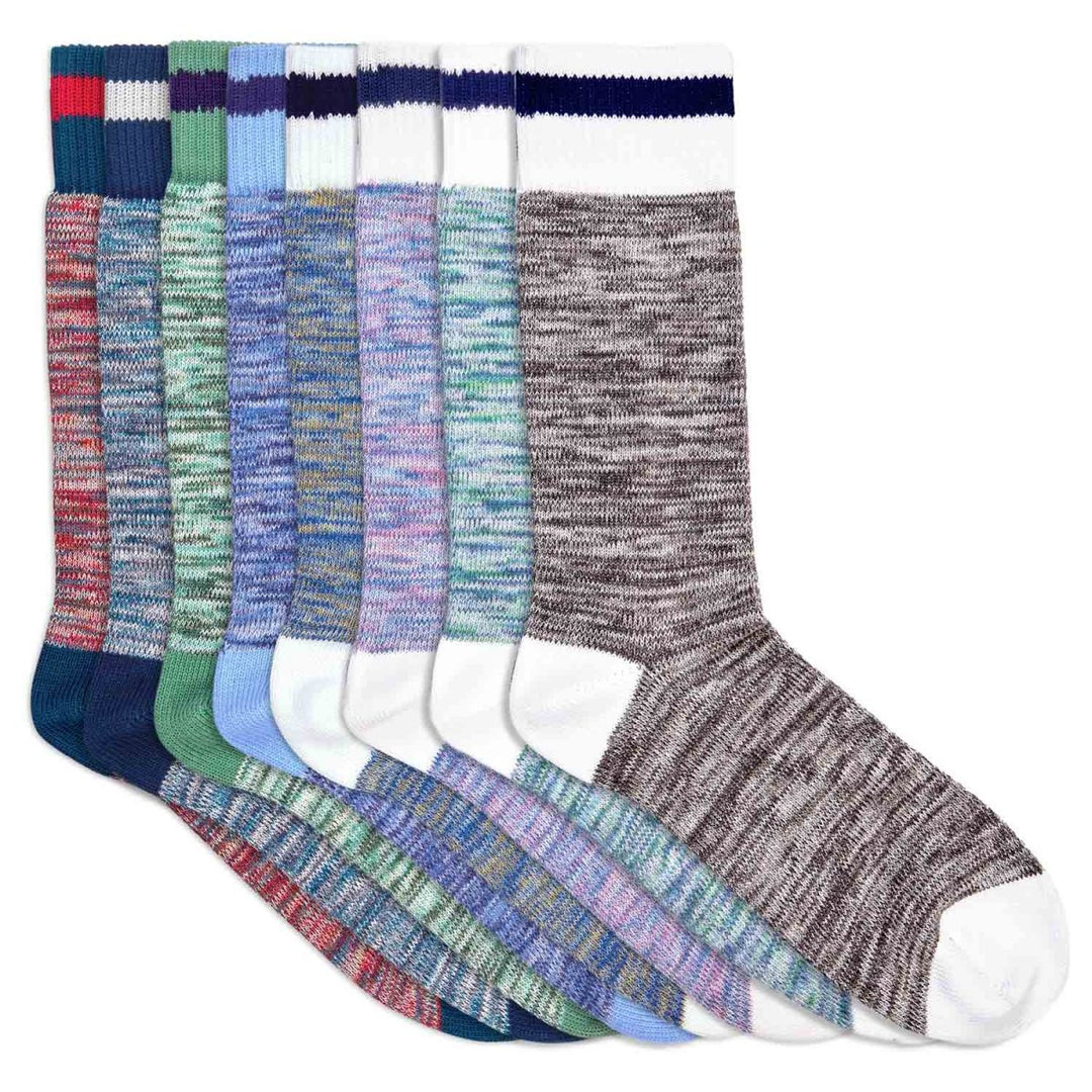 8 paires de chaussettes homme en coton bio - pack multicolore rayure marine - BLUEBUCK