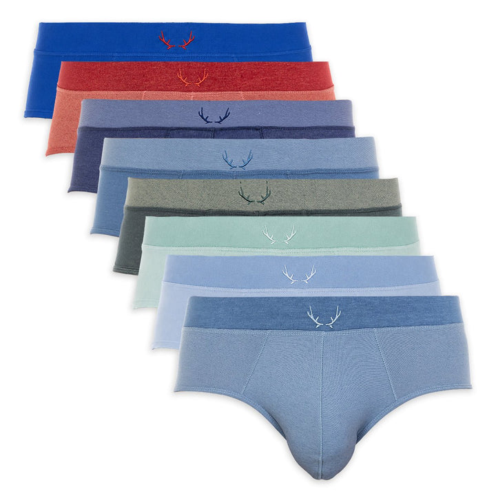 8 slips homme en Tencel - bleu, rouge & vert - BLUEBUCK