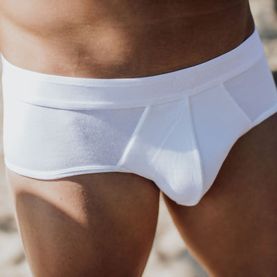 white recycled cotton men's brief