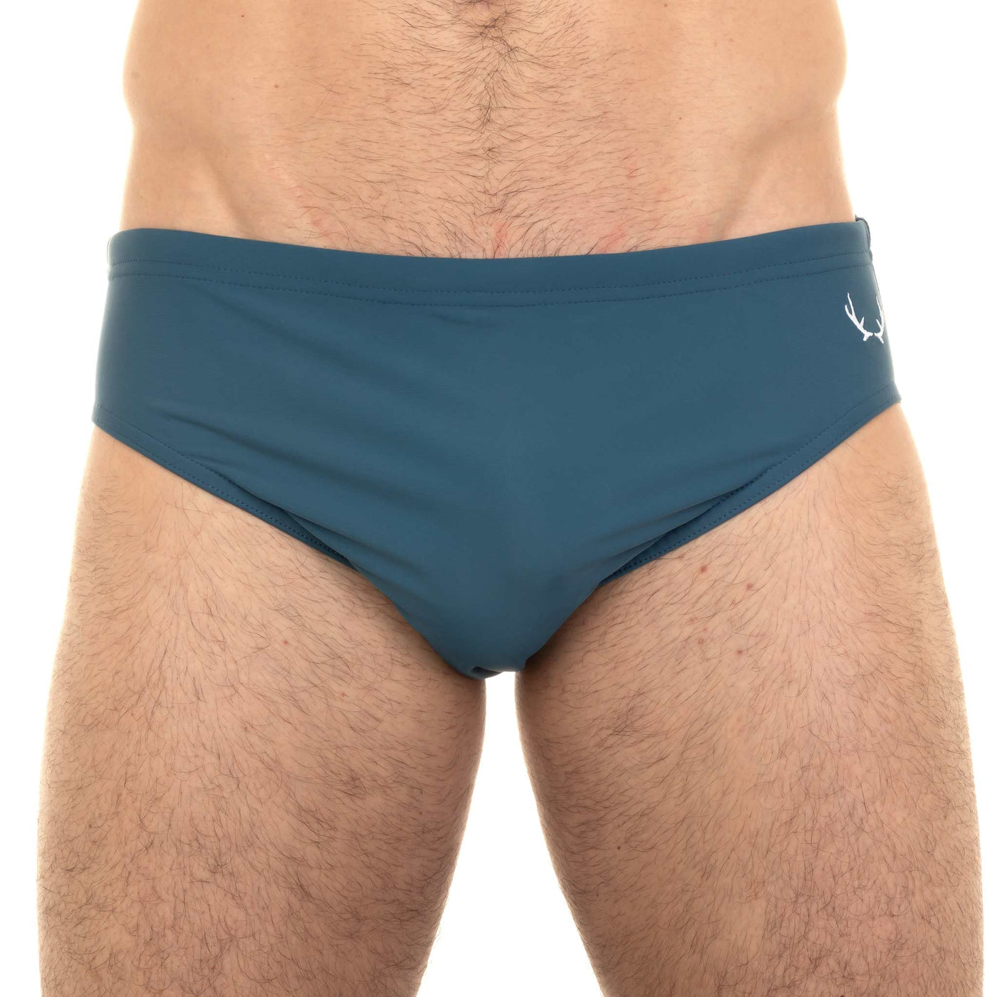 Teal recycled nylon swim brief for men