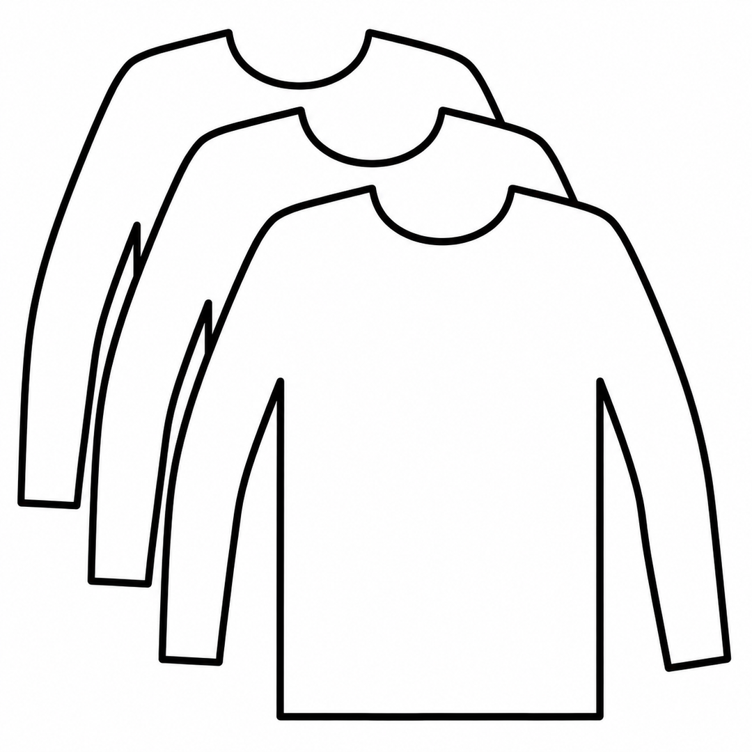 Customizable pack of 3 long sleeves T-shirts in organic cotton