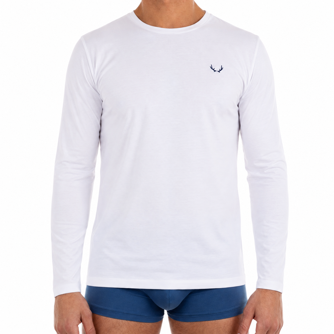 Long sleeves white T-shirt for men