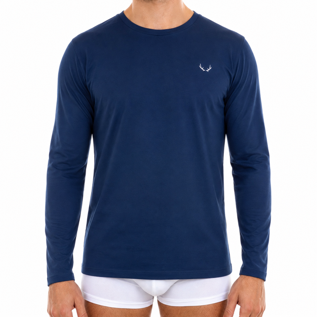 Long sleeves Navy blue T-shirt for men