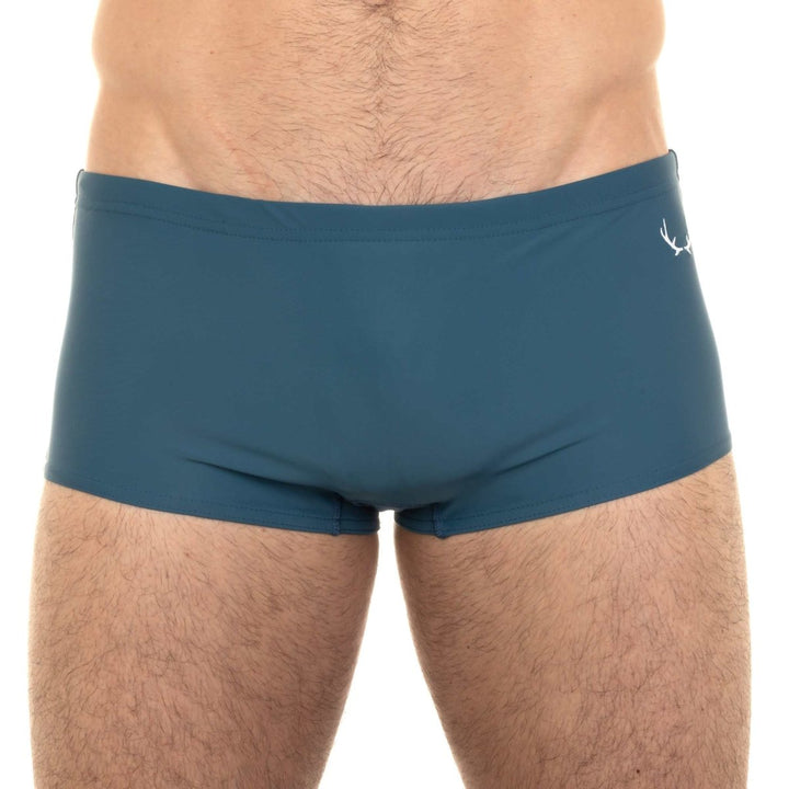 Boxer de bain homme bleu vert en nylon recyclé - BLUEBUCK