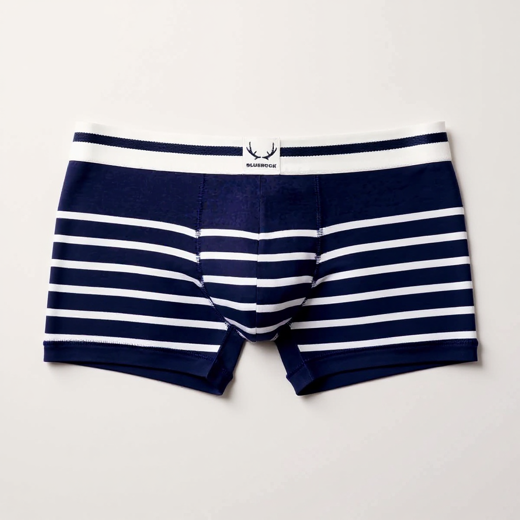 Boxer marineblau mit weißen Streifen