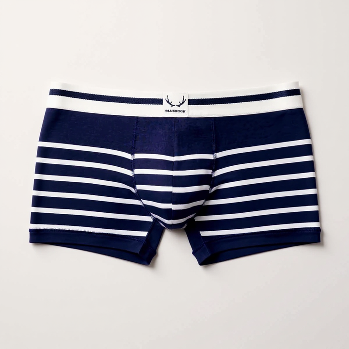 Boxer marineblau mit weißen Streifen