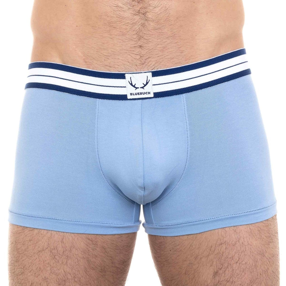 Boxer homme classique bleu glace en coton bio - BLUEBUCK