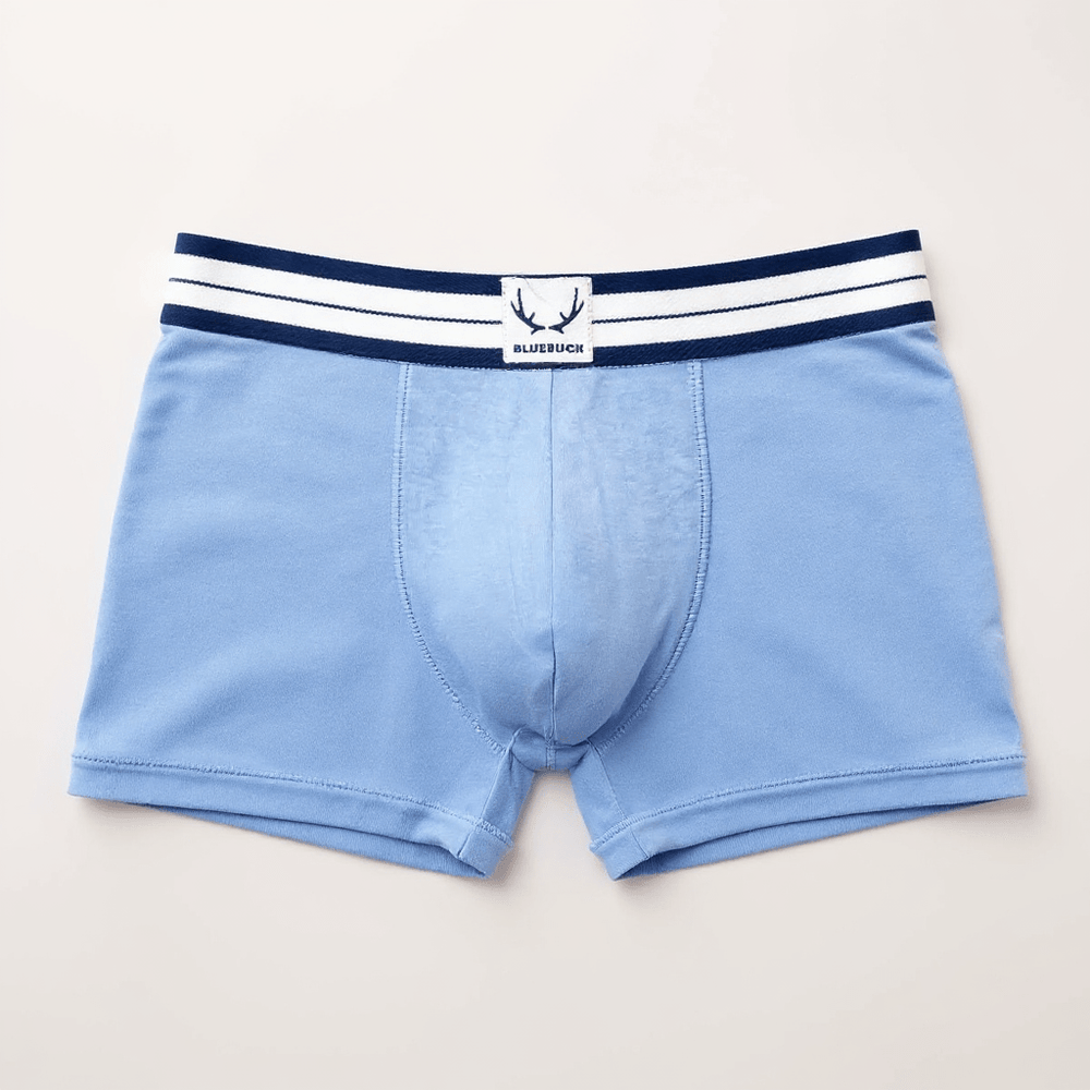 Boxer homme classique bleu glace en coton bio - BLUEBUCK