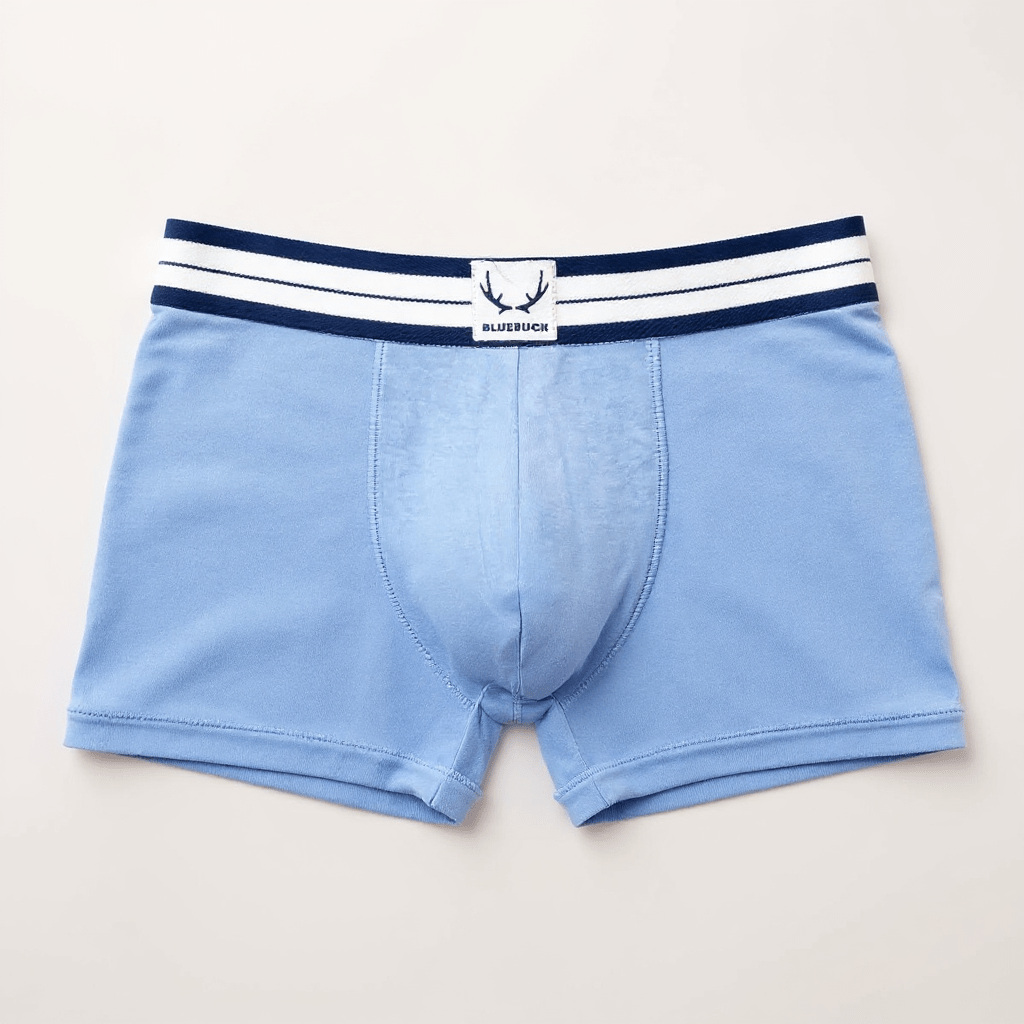 Boxer homme classique bleu glace en coton bio - BLUEBUCK