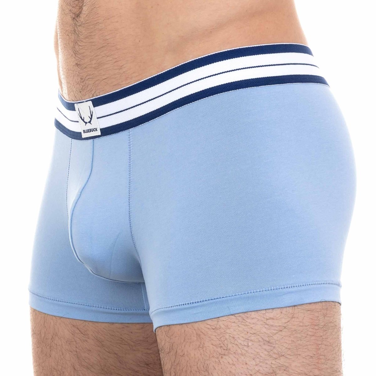 Boxer homme classique bleu glace en coton bio - BLUEBUCK