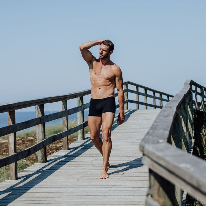Boxer homme en coton recyclé noir - BLUEBUCK