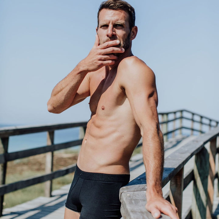 Boxer homme en coton recyclé noir - BLUEBUCK