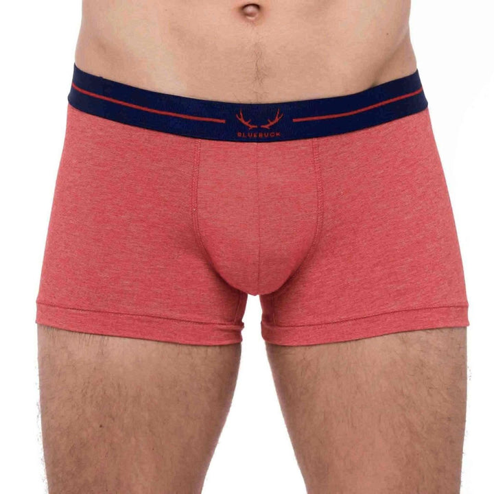 Boxer homme rouge chiné en coton bio et seaqual - BLUEBUCK