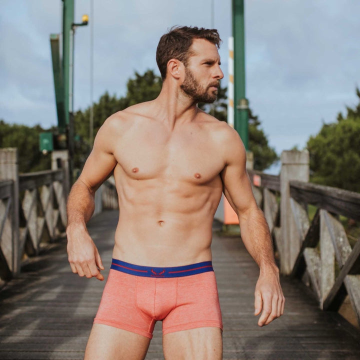 Boxer homme rouge chiné en coton bio et seaqual - BLUEBUCK
