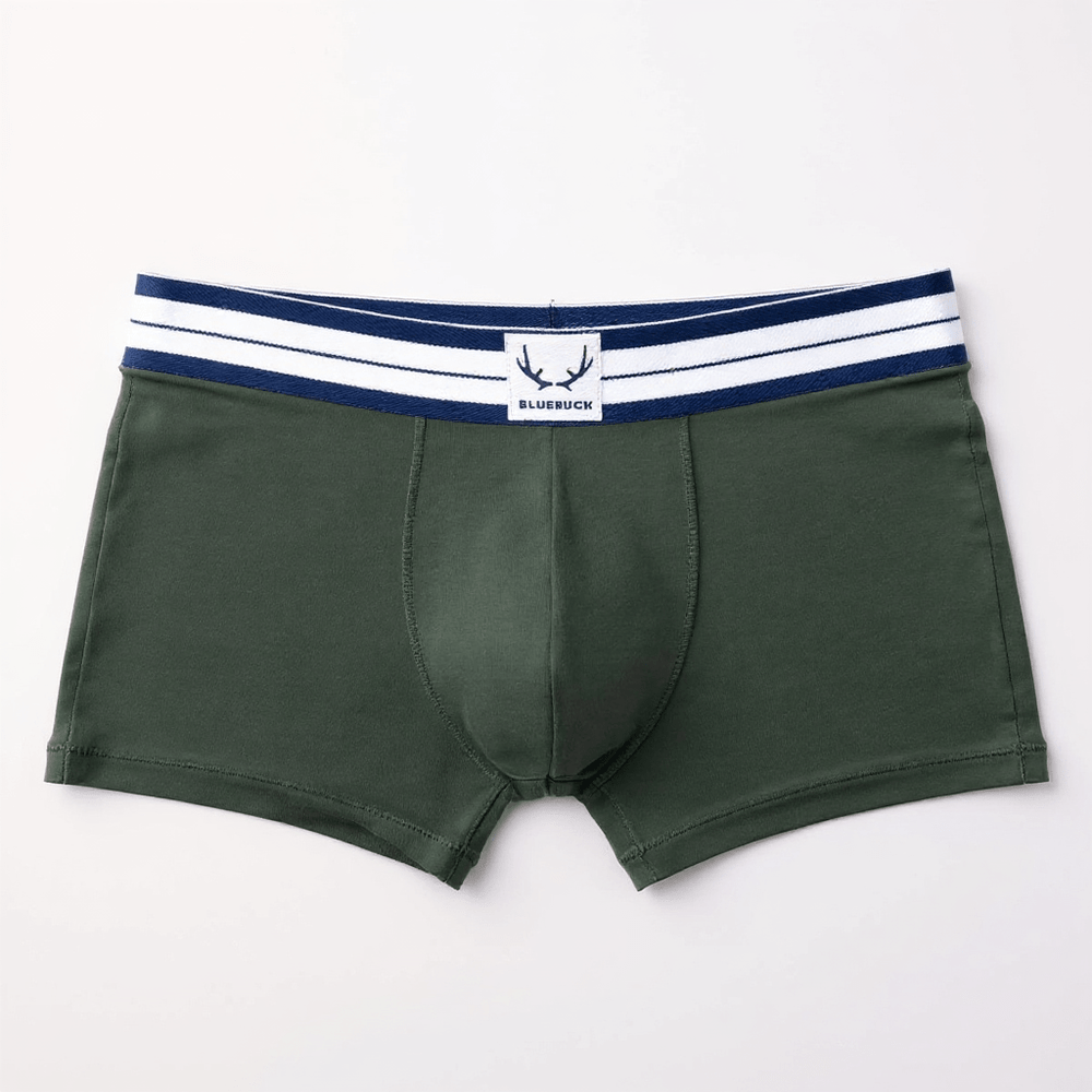 Boxer homme vert foncé en coton bio - BLUEBUCK